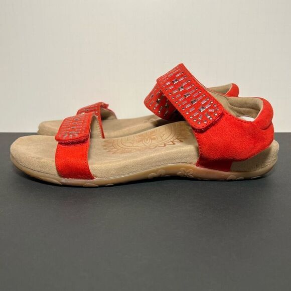 Womens AETREX Maria Red Adjustable Sandals / Size 9-9.5 - Picture 3 of 8